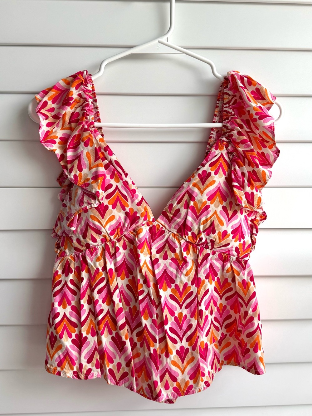 Pink Lily Ruffle Tank | Like New! Size M